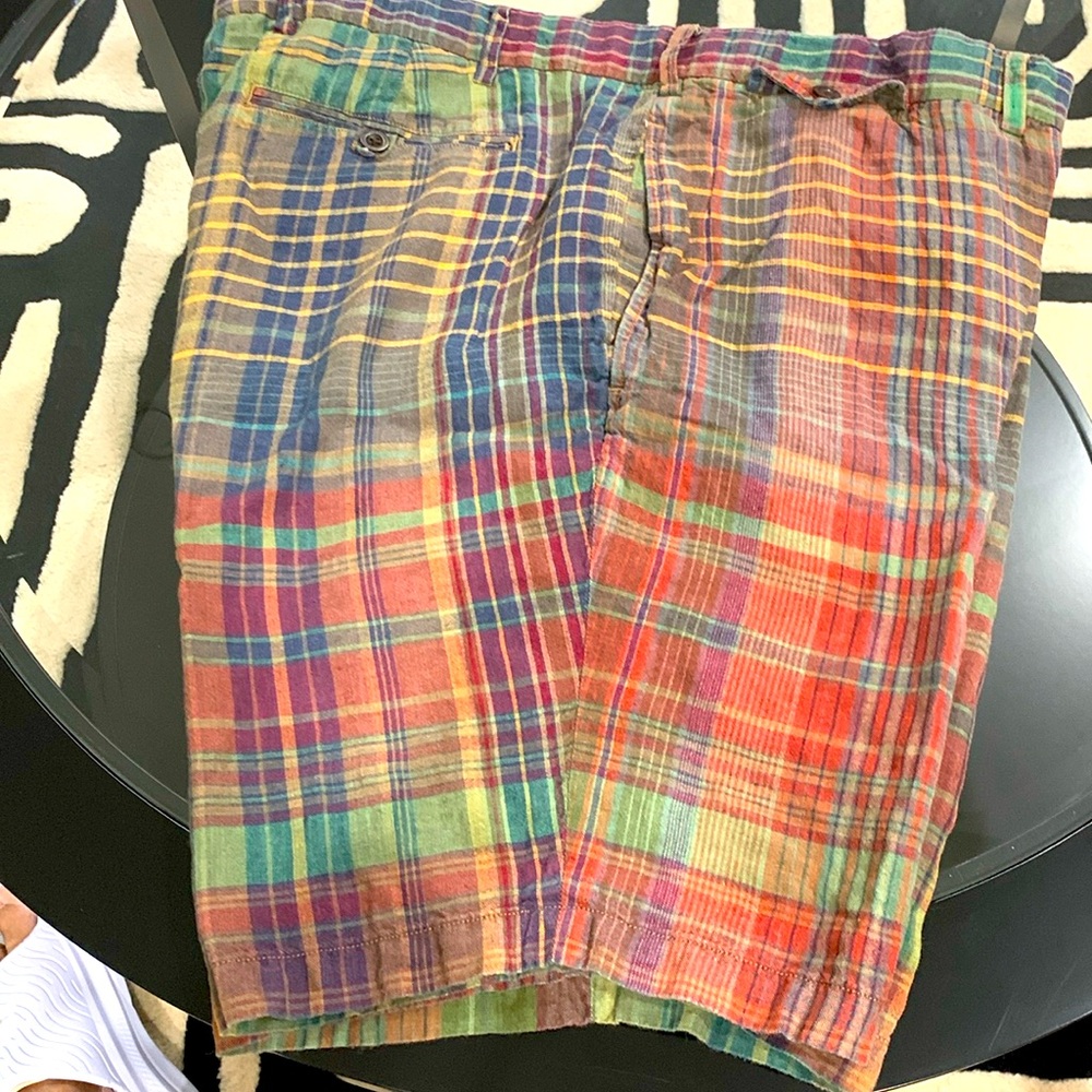 Men’s POLO RALPH LAUREN madras plaid shorts Sz42